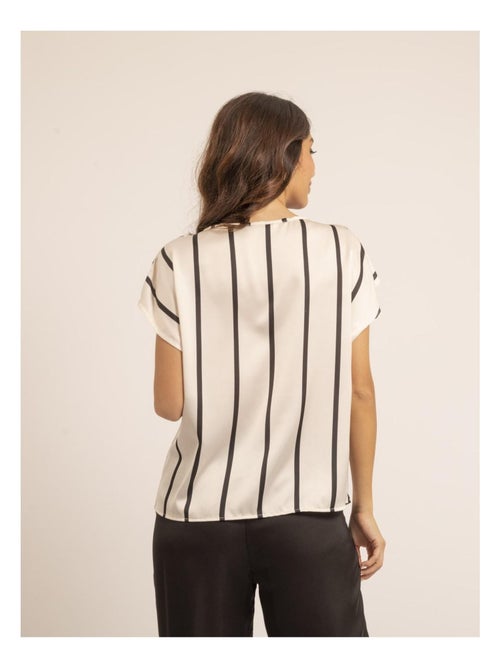 Top col rond rayures FIDJI - Kiabi