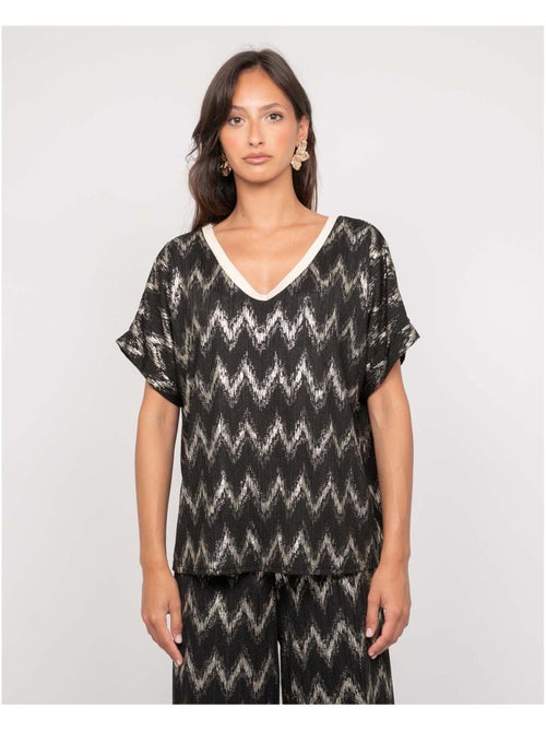 Top col v motifs FERIDE - Kiabi Top col v motifs FERIDE - Kiabi