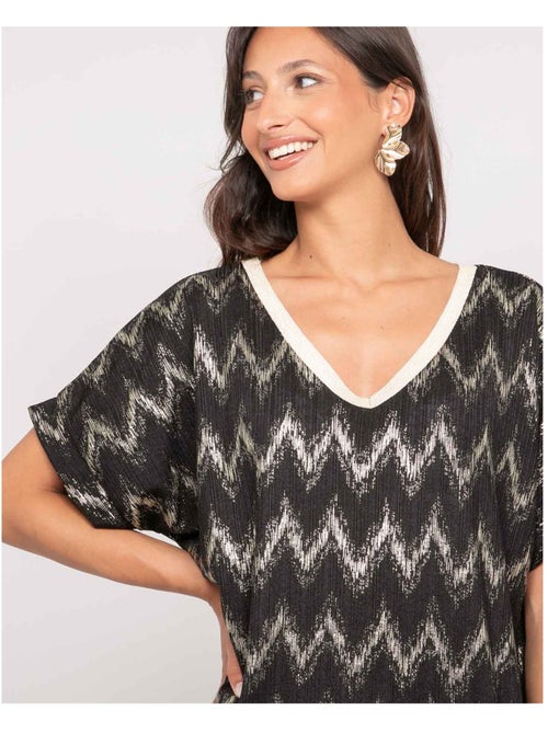 Top col v motifs FERIDE - Kiabi Top col v motifs FERIDE - Kiabi