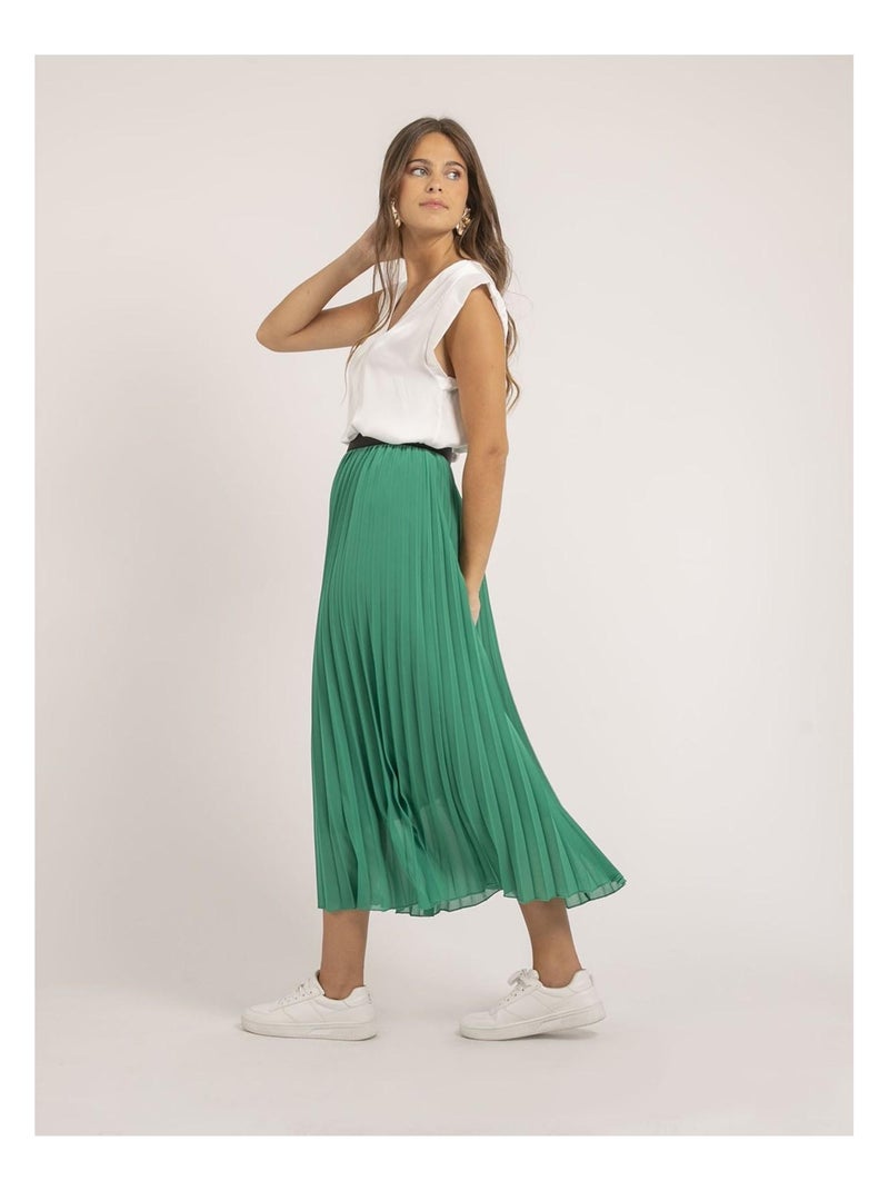 Top col V satin FIKA Blanc - Kiabi