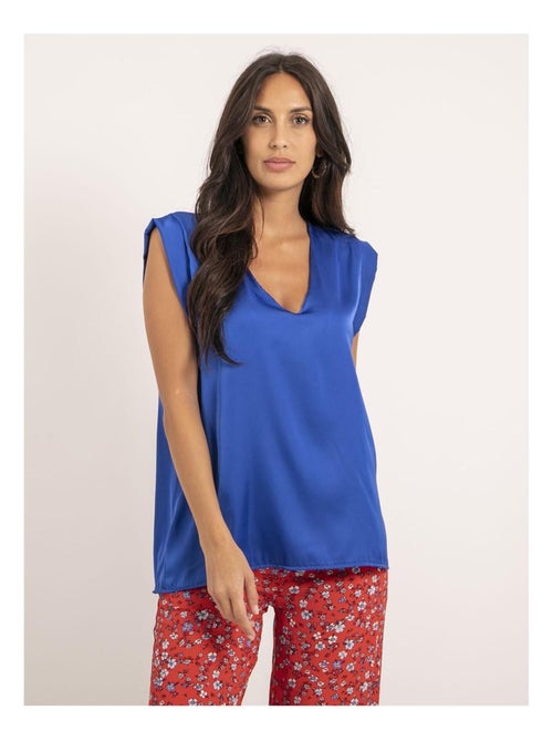 Top col V satin FIKA - Kiabi