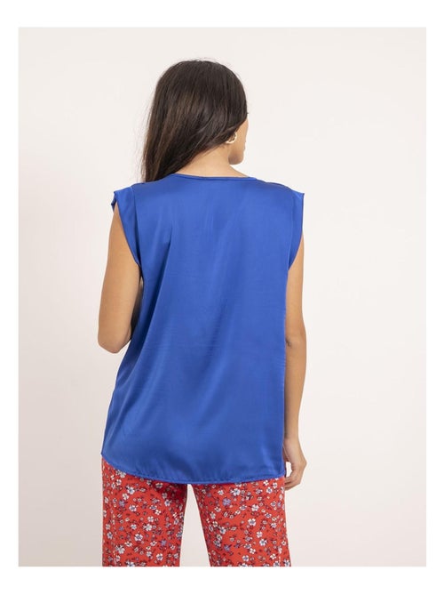 Top col V satin FIKA - Kiabi