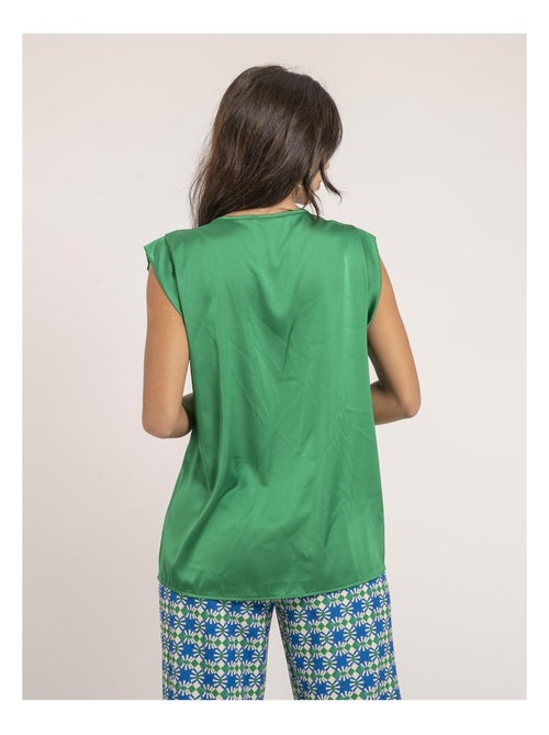 Top col V satin FIKA - Kiabi