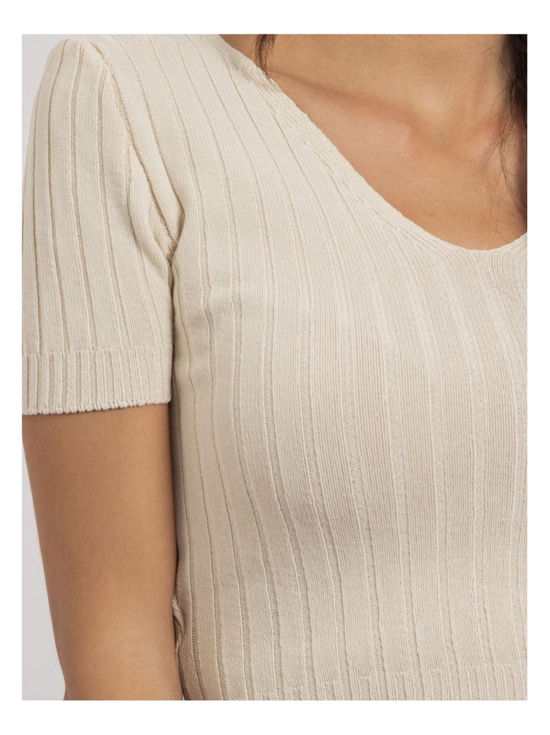 Top cotele FLOYDE Ecru - Kiabi