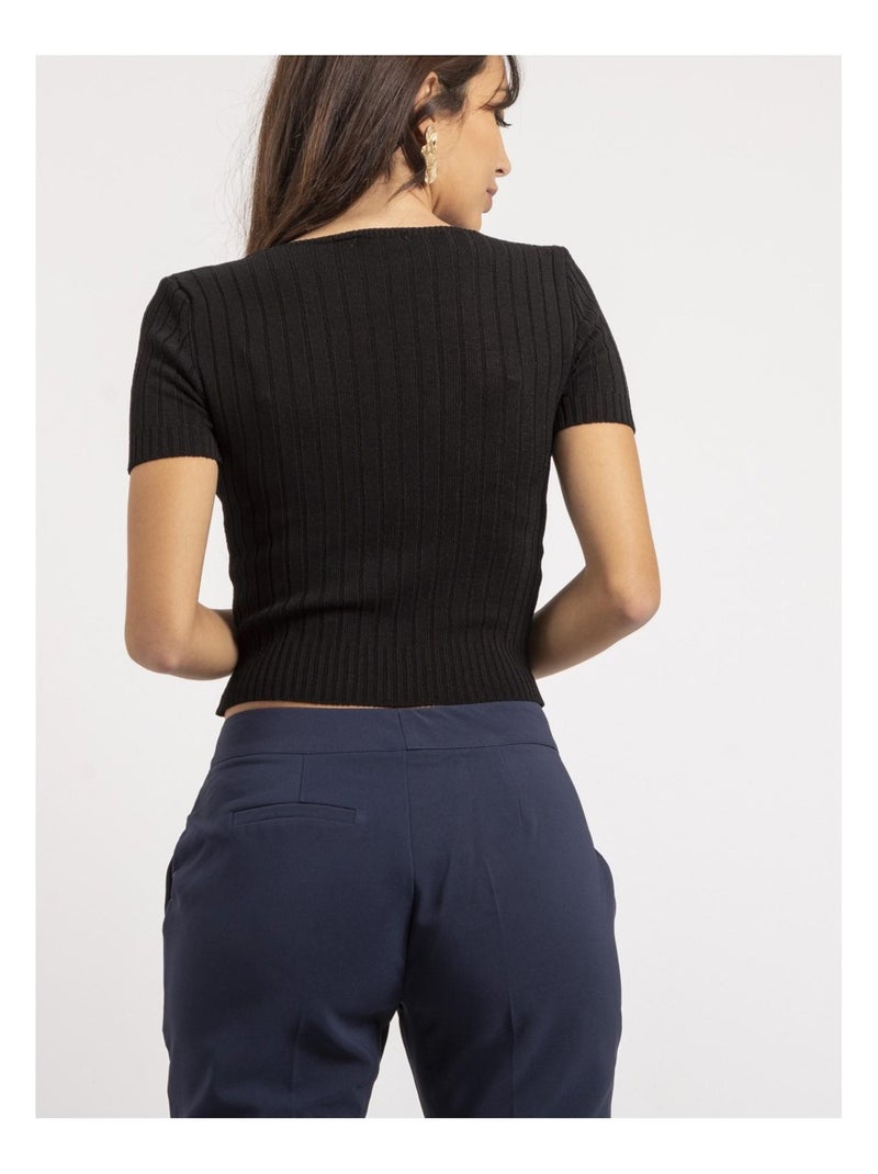 Top cotele FLOYDE Noir - Kiabi