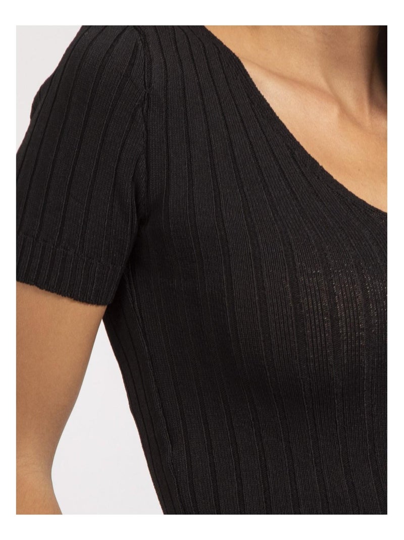 Top cotele FLOYDE Noir - Kiabi