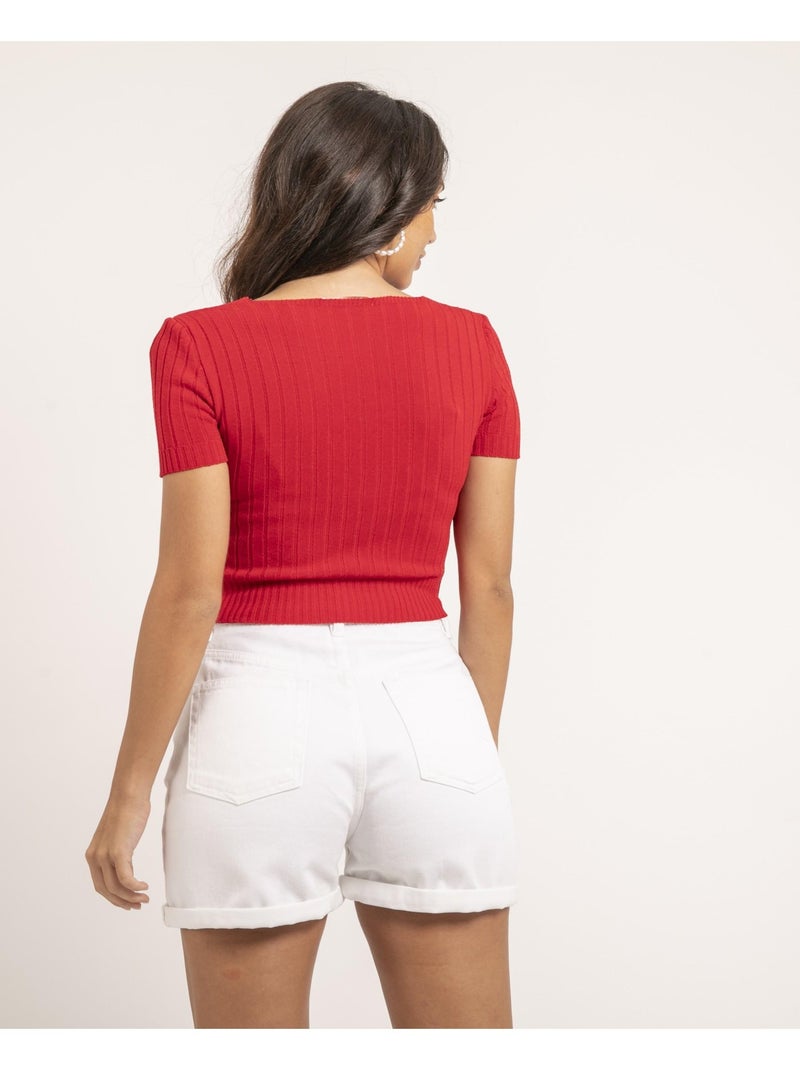 Top cotele FLOYDE Rouge - Kiabi