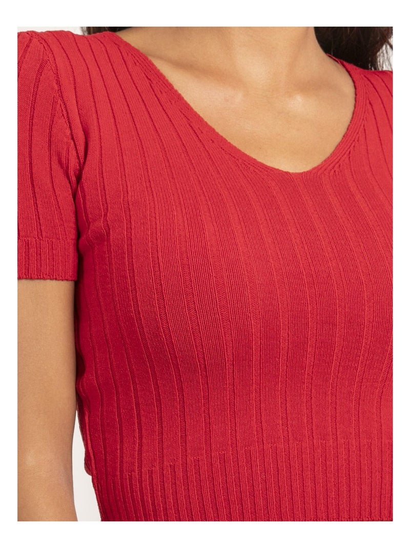 Top cotele FLOYDE Rouge - Kiabi
