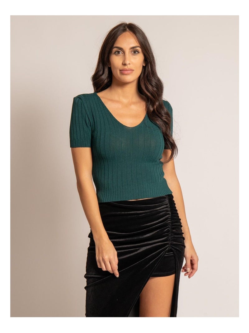 Top cotele FLOYDE Vert - Kiabi