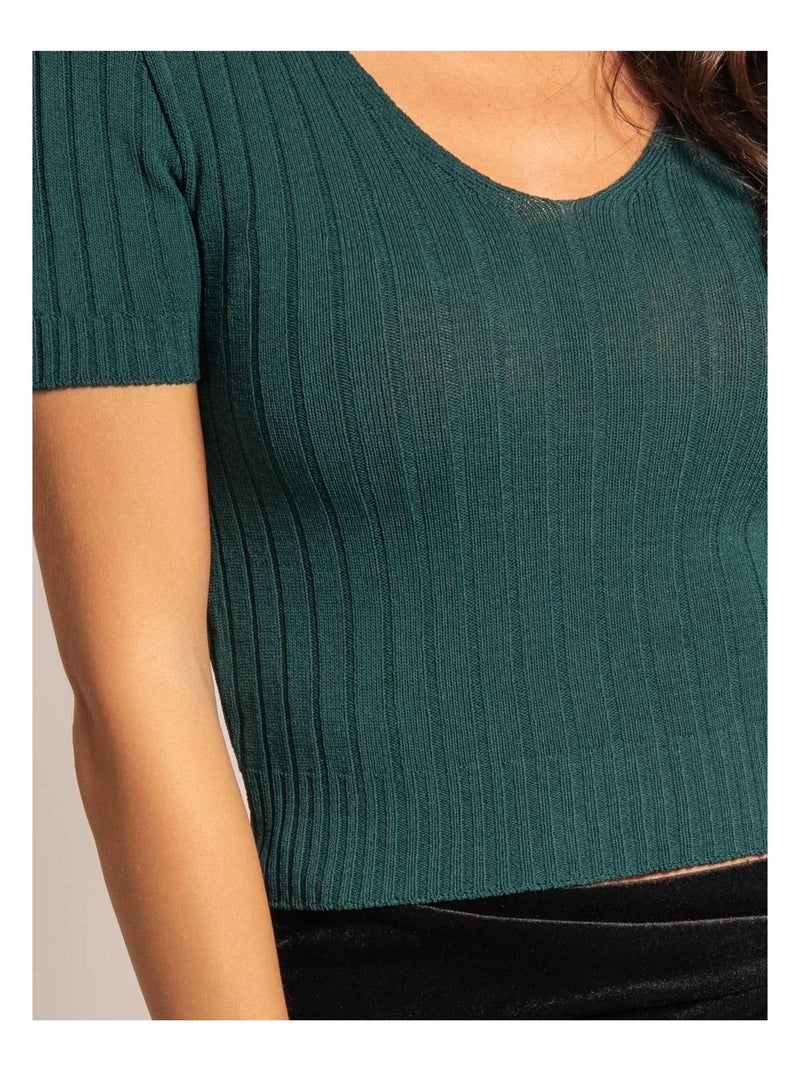 Top cotele FLOYDE Vert - Kiabi