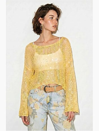 Top court ample en maille à sequins lucci