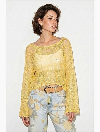 Top court ample en maille à sequins lucci