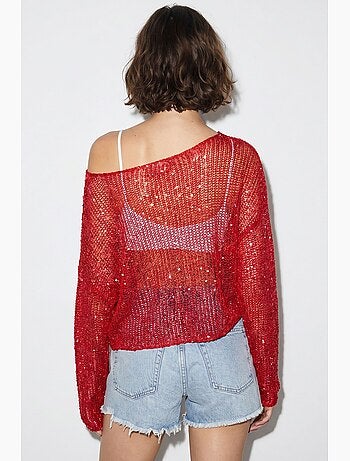 Top court ample en maille à sequins lucci