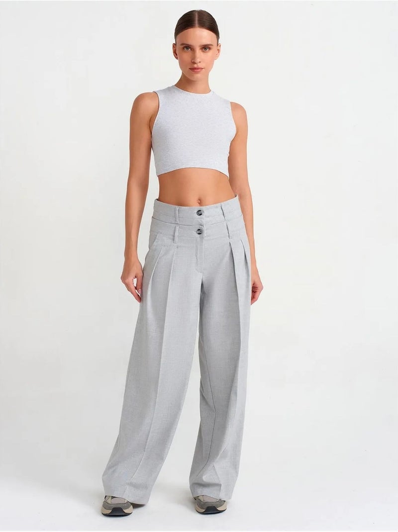 Top court côtelé en coton dilvin Gris clair - Kiabi