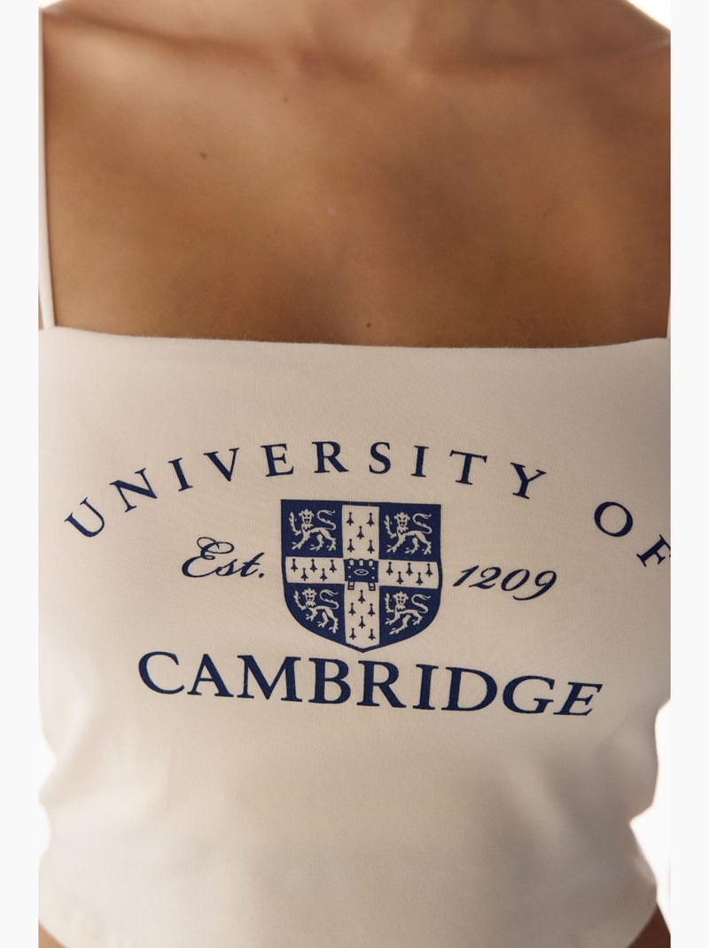 Top court harvard femme penti Crème - Kiabi