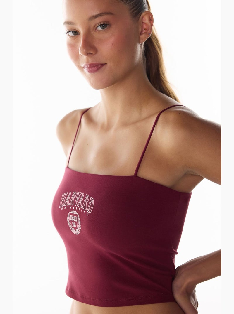 Top court harvard femme penti Rouge bordeaux - Kiabi