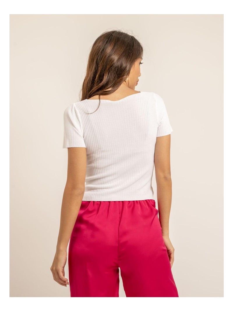 Top court maille FALINI Blanc - Kiabi