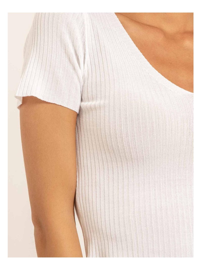 Top court maille FALINI Blanc - Kiabi