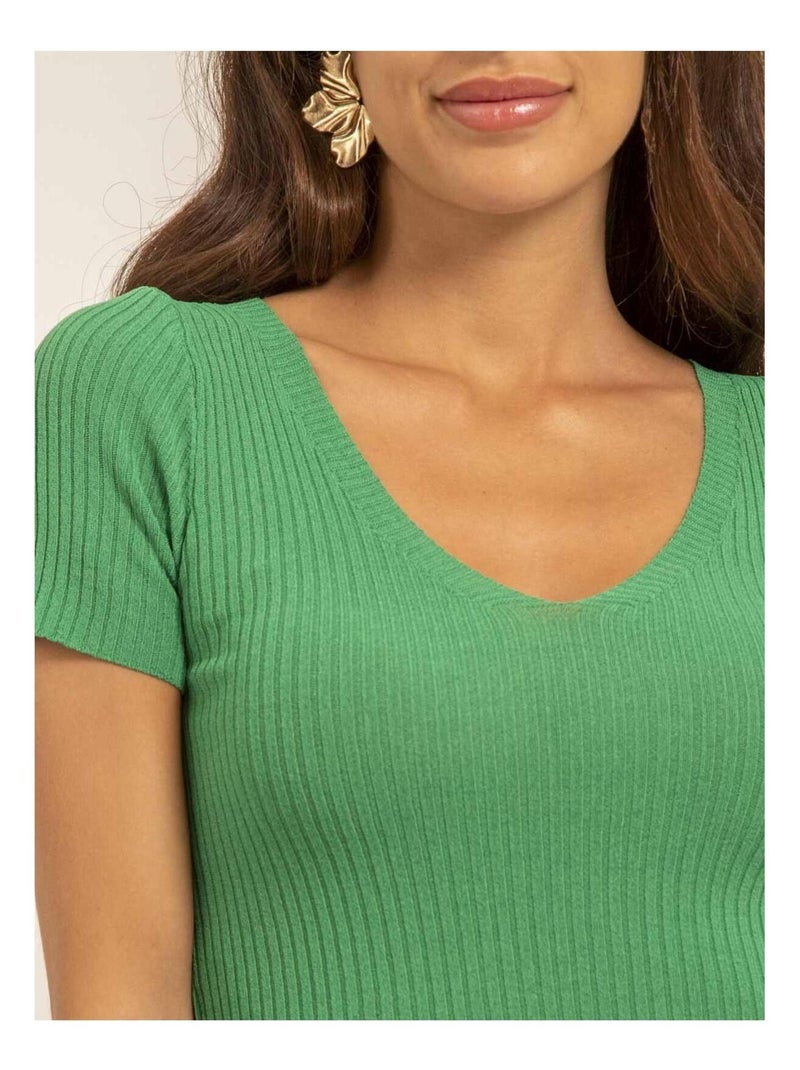 Top court maille FALINI Vert - Kiabi