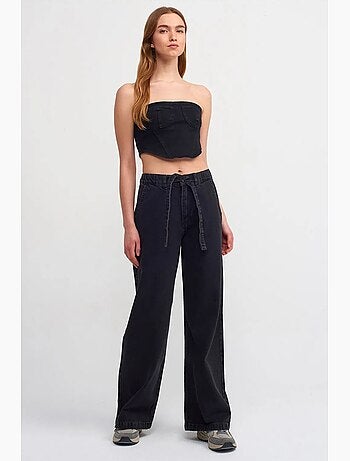 Top crop en denim, ajusté et bustier dilvin