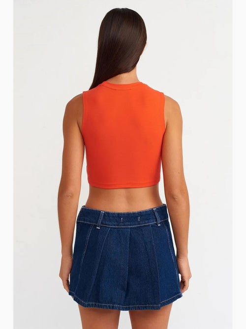 Top crop sans manches en jersey de coton dilvin - Kiabi
