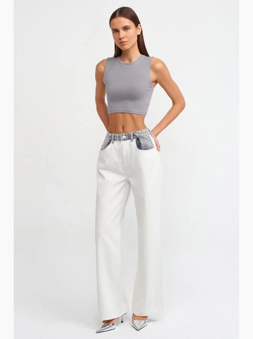 Top crop sans manches en jersey de coton dilvin - Kiabi Top crop sans manches en jersey de coton dilvin - Kiabi