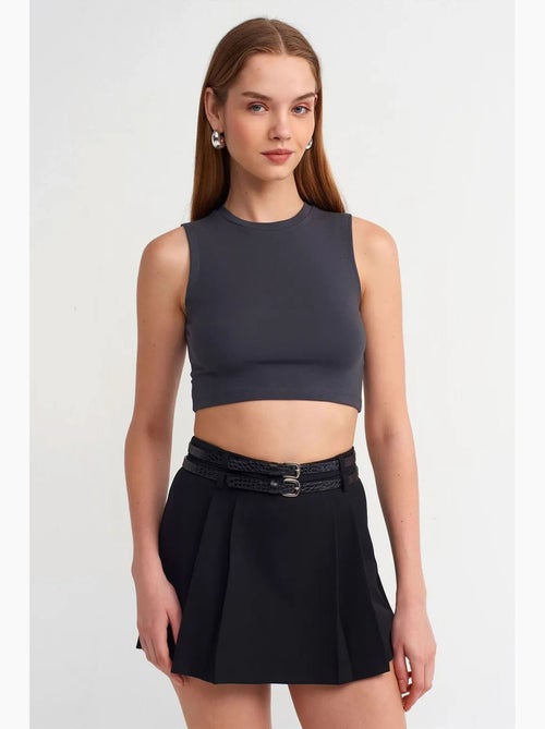 Top crop sans manches en jersey de coton dilvin - Kiabi Top crop sans manches en jersey de coton dilvin - Kiabi