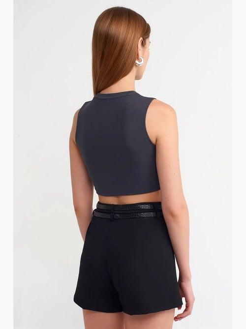 Top crop sans manches en jersey de coton dilvin - Kiabi Top crop sans manches en jersey de coton dilvin - Kiabi