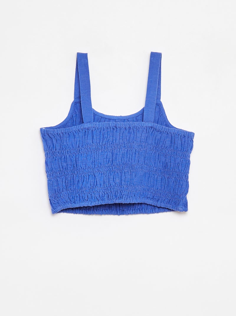 Top cropped à bretelles Bleu - Kiabi