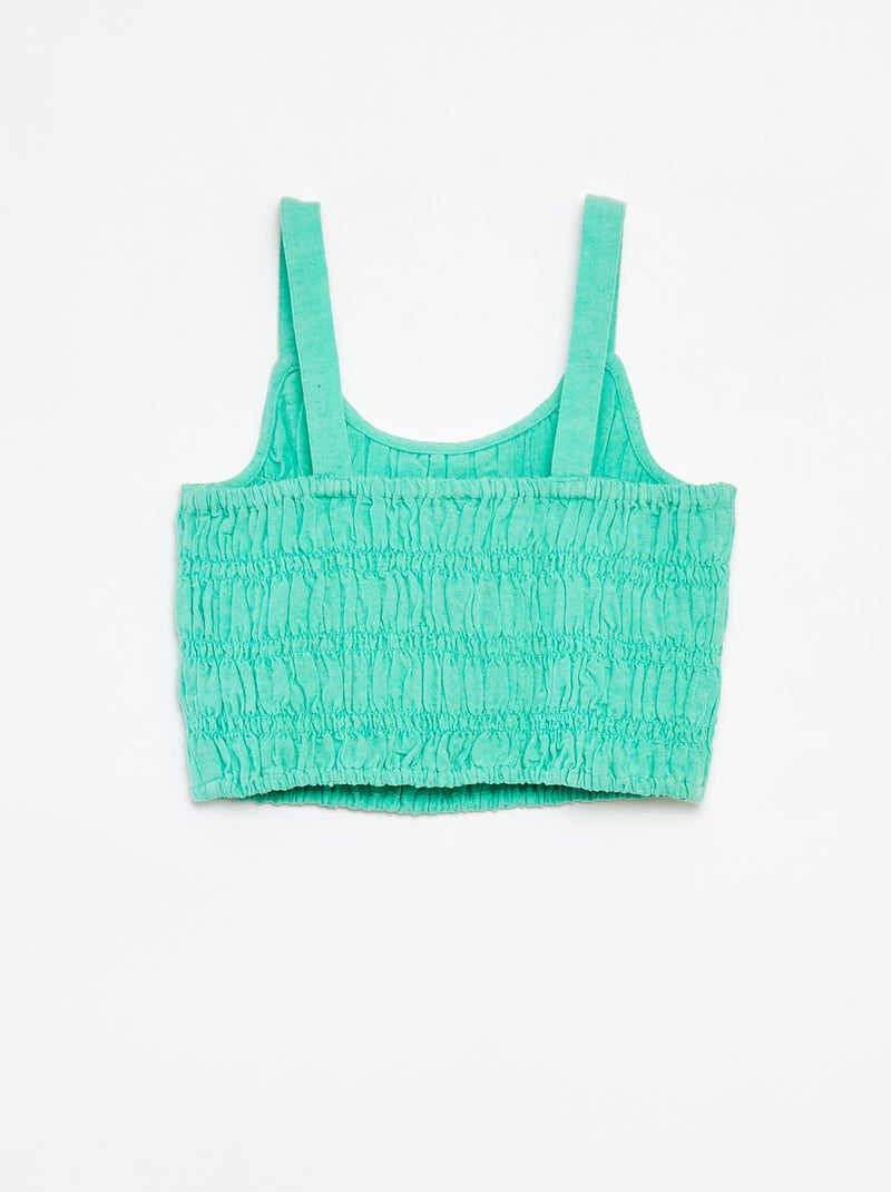 Top cropped à bretelles Vert - Kiabi