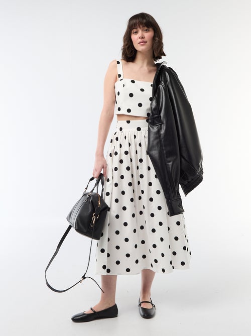 Top cropped à motif à pois - Kiabi