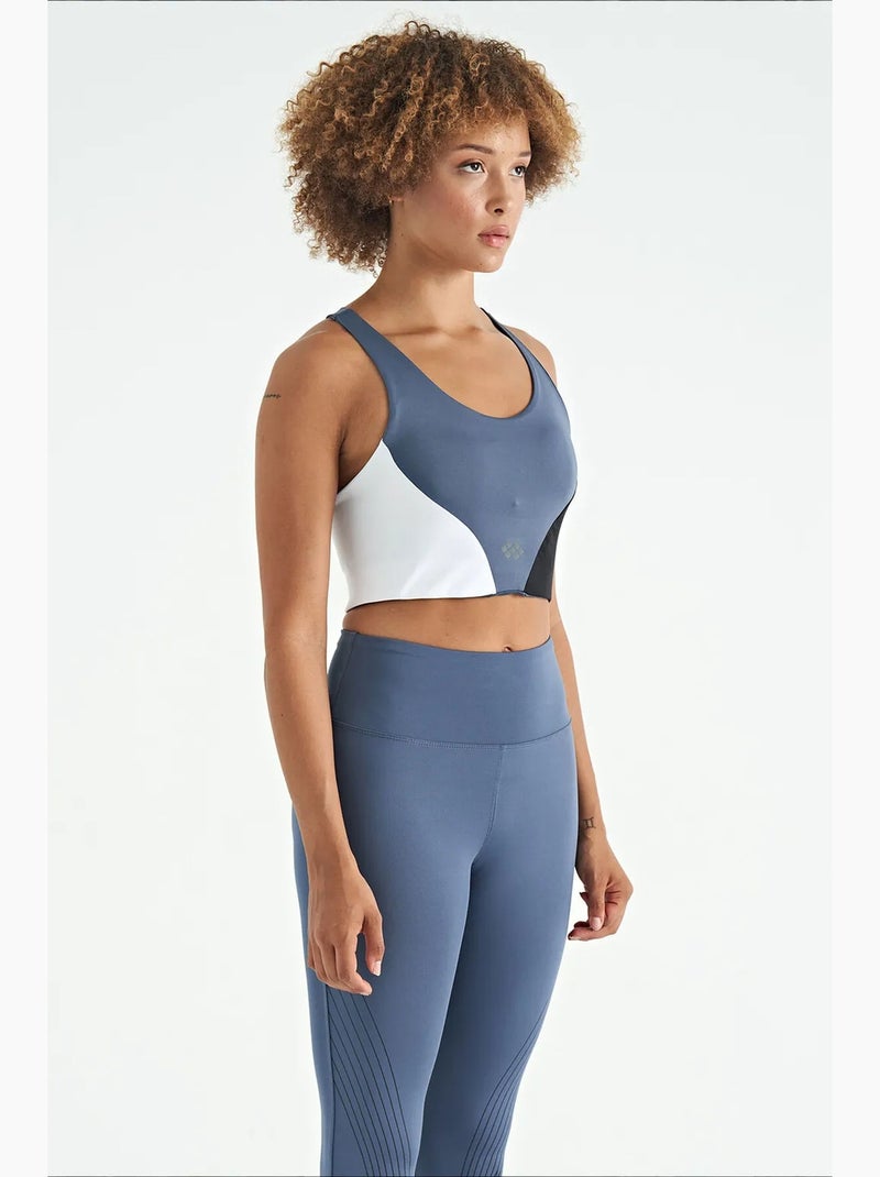 Top de sport court femme à blocs de couleur tommy Bleu Blanc Noir - Kiabi