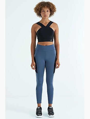 Top de sport court sans manches à col v pour femme tommy