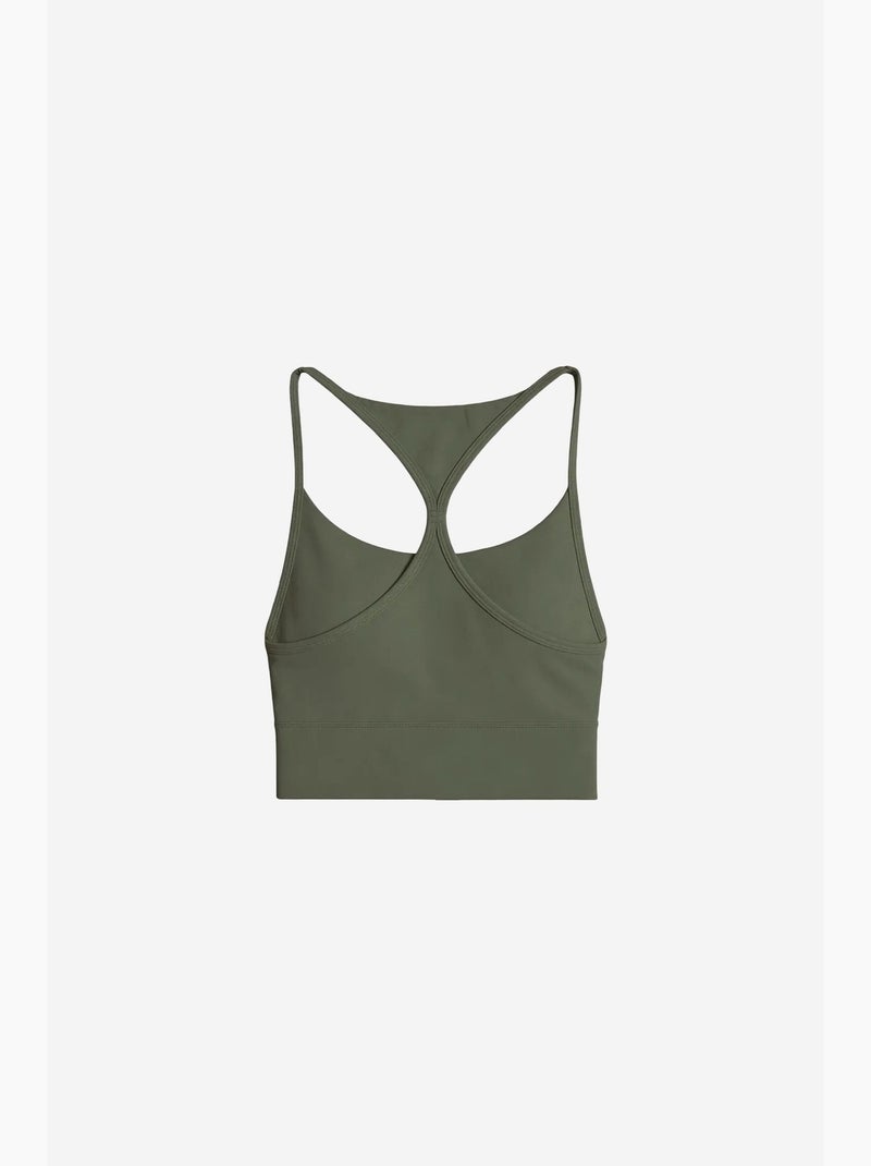 Top de sport femme court ajusté tommy Kaki - Kiabi