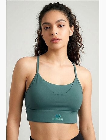 Top de sport femme court ajusté tommy