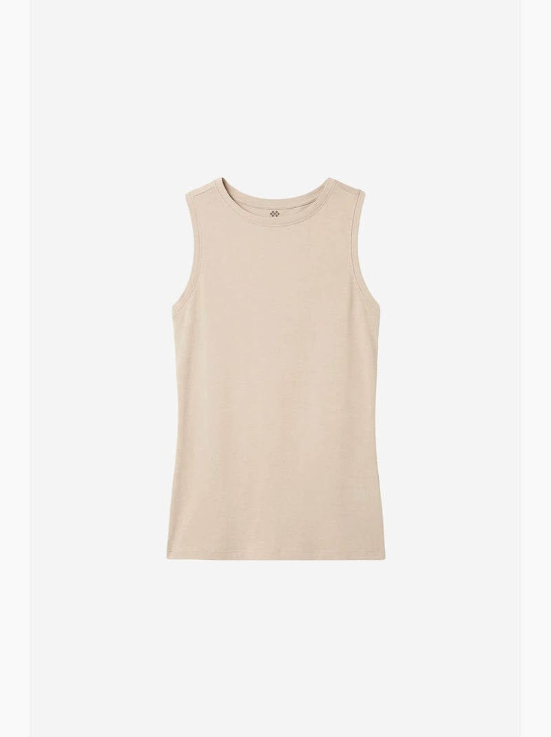 Top de sport femme en coton et élasthanne tommy Beige argile - Kiabi