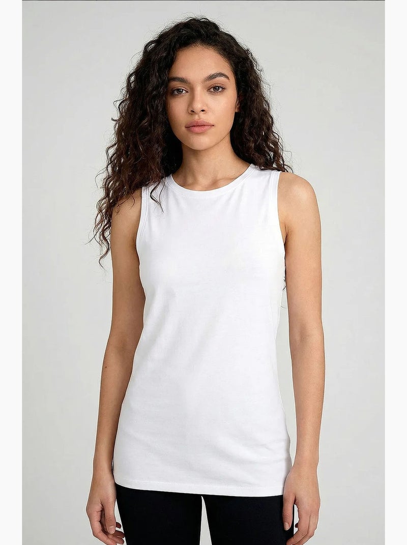 Top de sport femme en coton et élasthanne tommy Blanc - Kiabi