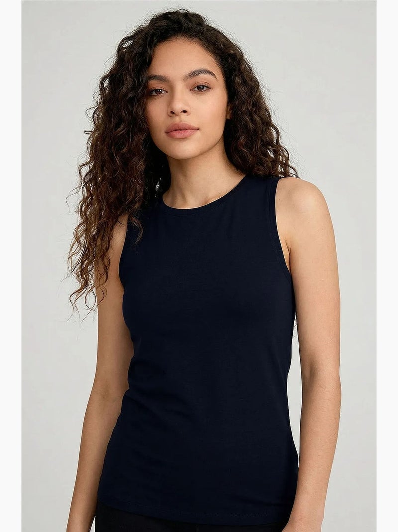 Top de sport femme en coton et élasthanne tommy Bleu marine - Kiabi