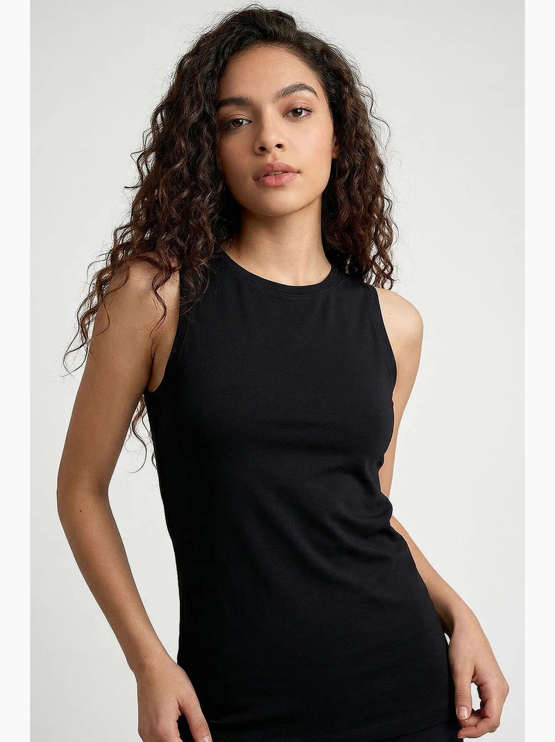 Top de sport femme en coton et élasthanne tommy Noir - Kiabi
