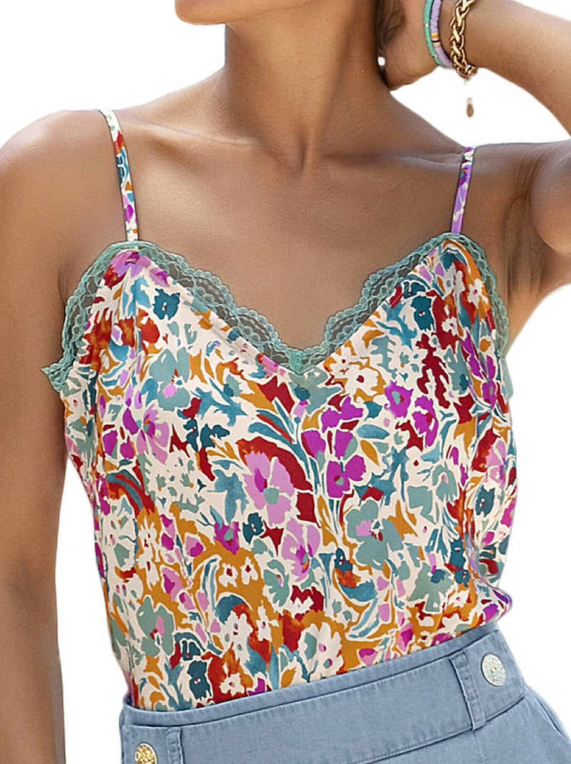 Top débardeur à fines bretelles French Summer Multicolore - Kiabi