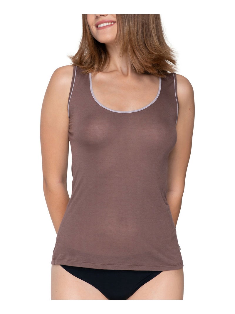 Top débardeur Cashmere Touch Marron - Kiabi