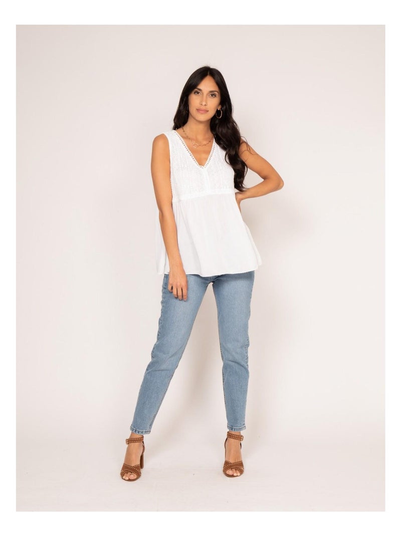 Top dentelle FLOA Blanc - Kiabi