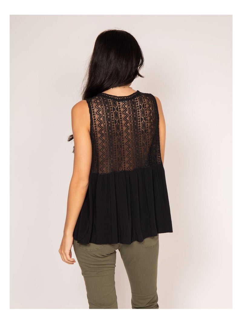 Top dentelle FLOA Noir - Kiabi