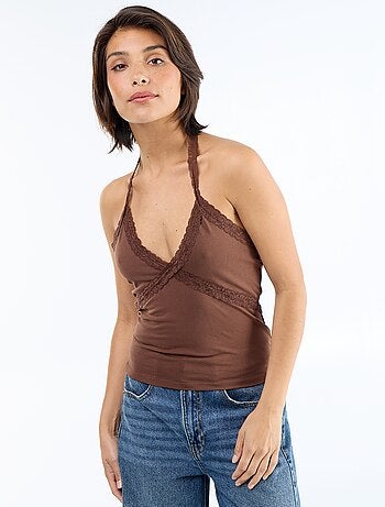 Top dos nu avec dentelle