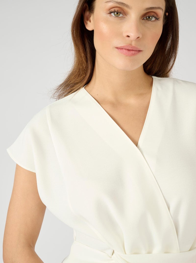 Top drapé base asymétrique - Damart Blanc Ecru Blanc - Kiabi