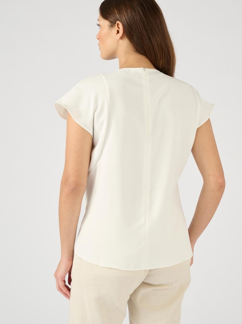 Top drapé base asymétrique - Damart Blanc Ecru Blanc - Kiabi