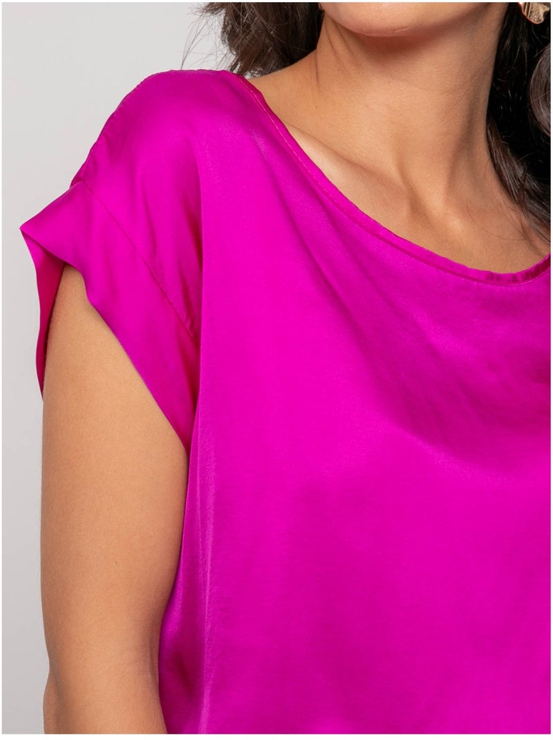 Top effet satin FRIDOLE Rose fushia - Kiabi