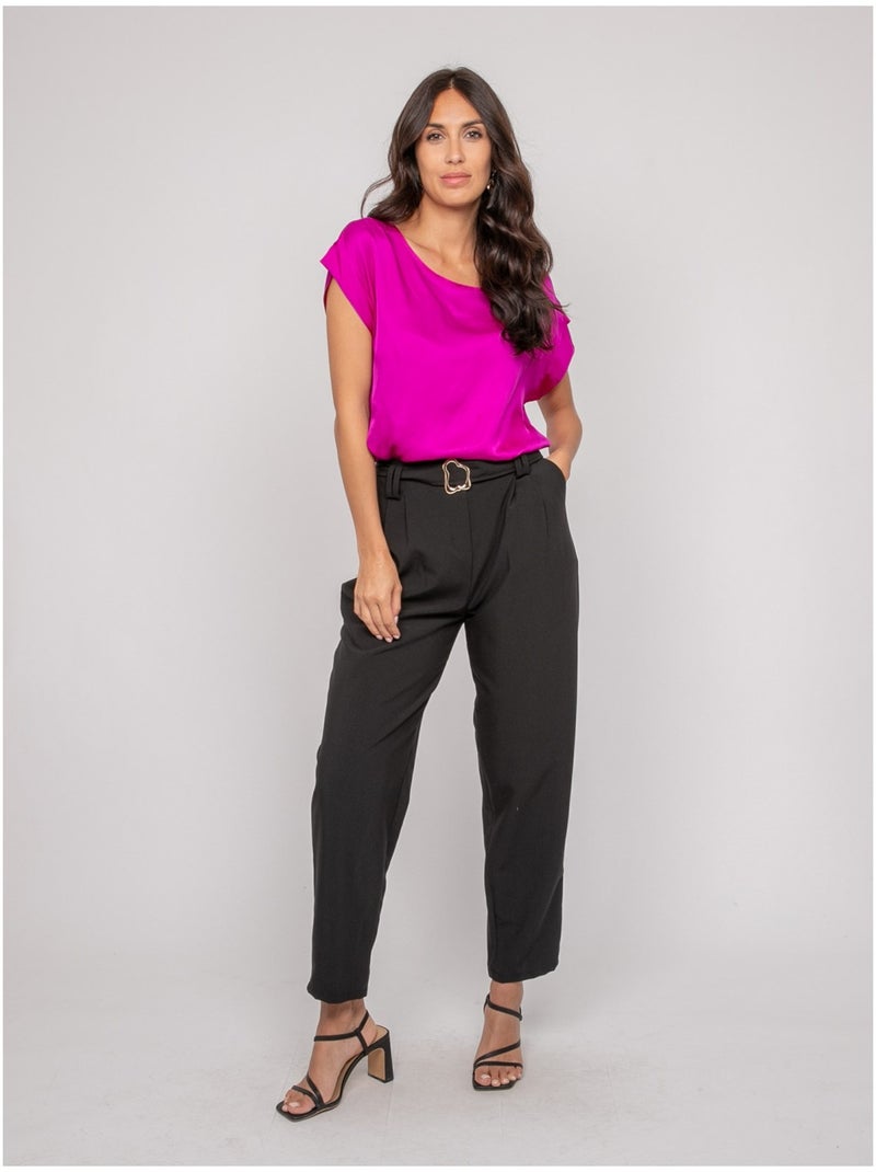 Top effet satin FRIDOLE Rose fushia - Kiabi