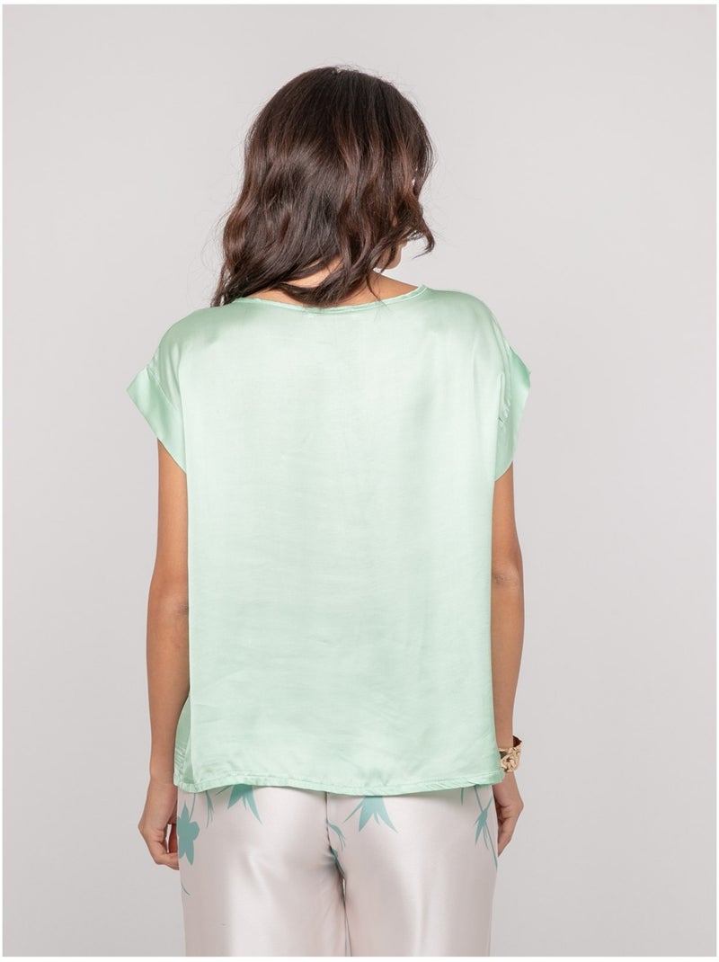 Top effet satin FRIDOLE Vert d'eau - Kiabi
