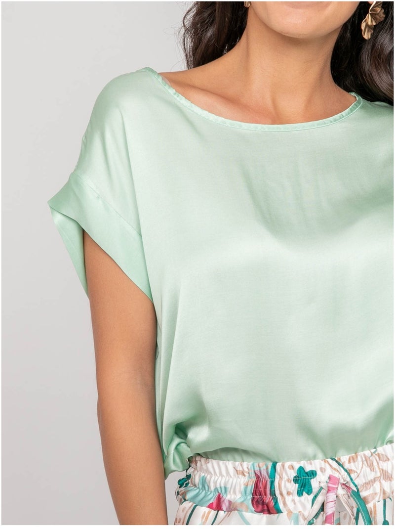 Top effet satin FRIDOLE Vert d'eau - Kiabi